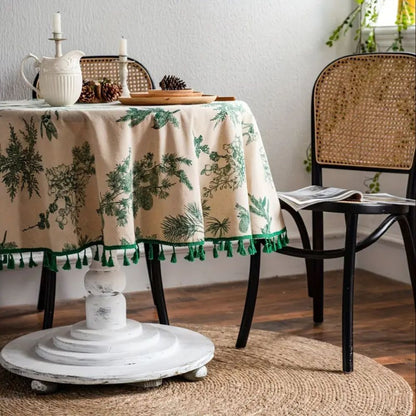 Skorter | Pine Cone Print Round Tablecloth