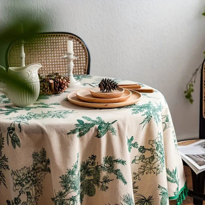 Skorter | Pine Cone Print Round Tablecloth