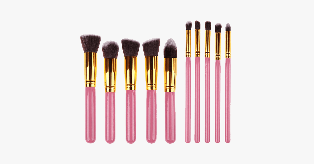 Skorter | 10-piece handcrafted Kabuki brush set – Blend makeup stylishly