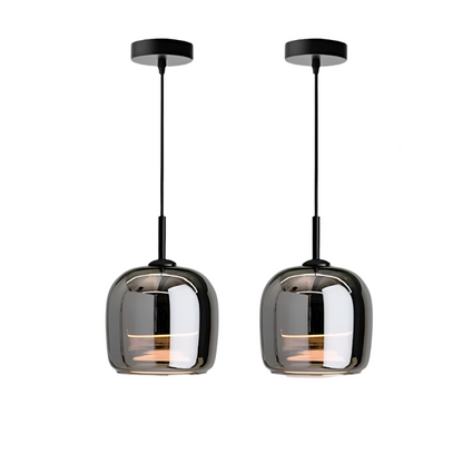 Skorter | Nordic Black Glass Pendant Light Fixture - Modern Hanging Lamp for Kitchen Island & Dining Room