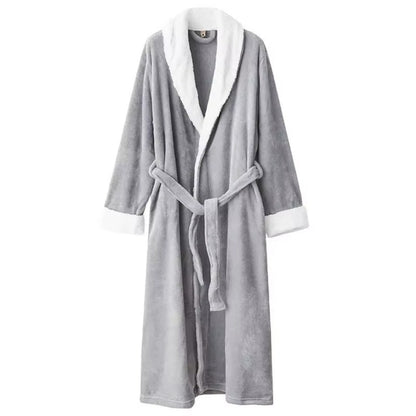 Skorter | Plush Fleece Contrast Trim Bathrobe