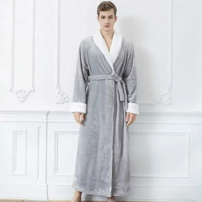 Skorter | Plush Fleece Contrast Trim Bathrobe