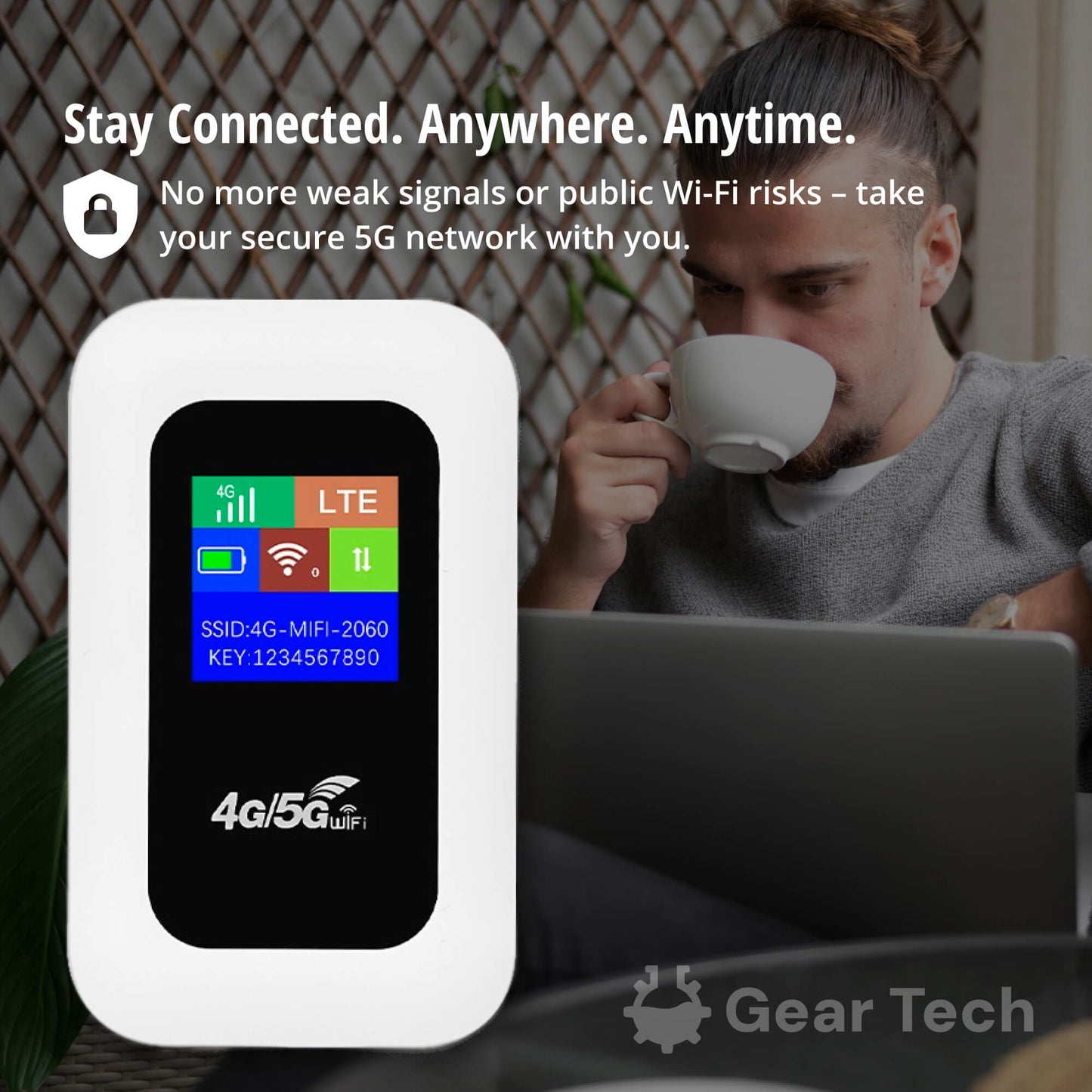 Skorter | Portable 5G Wi-Fi Router | Secure, High-Speed Connection for Travel & Home Use