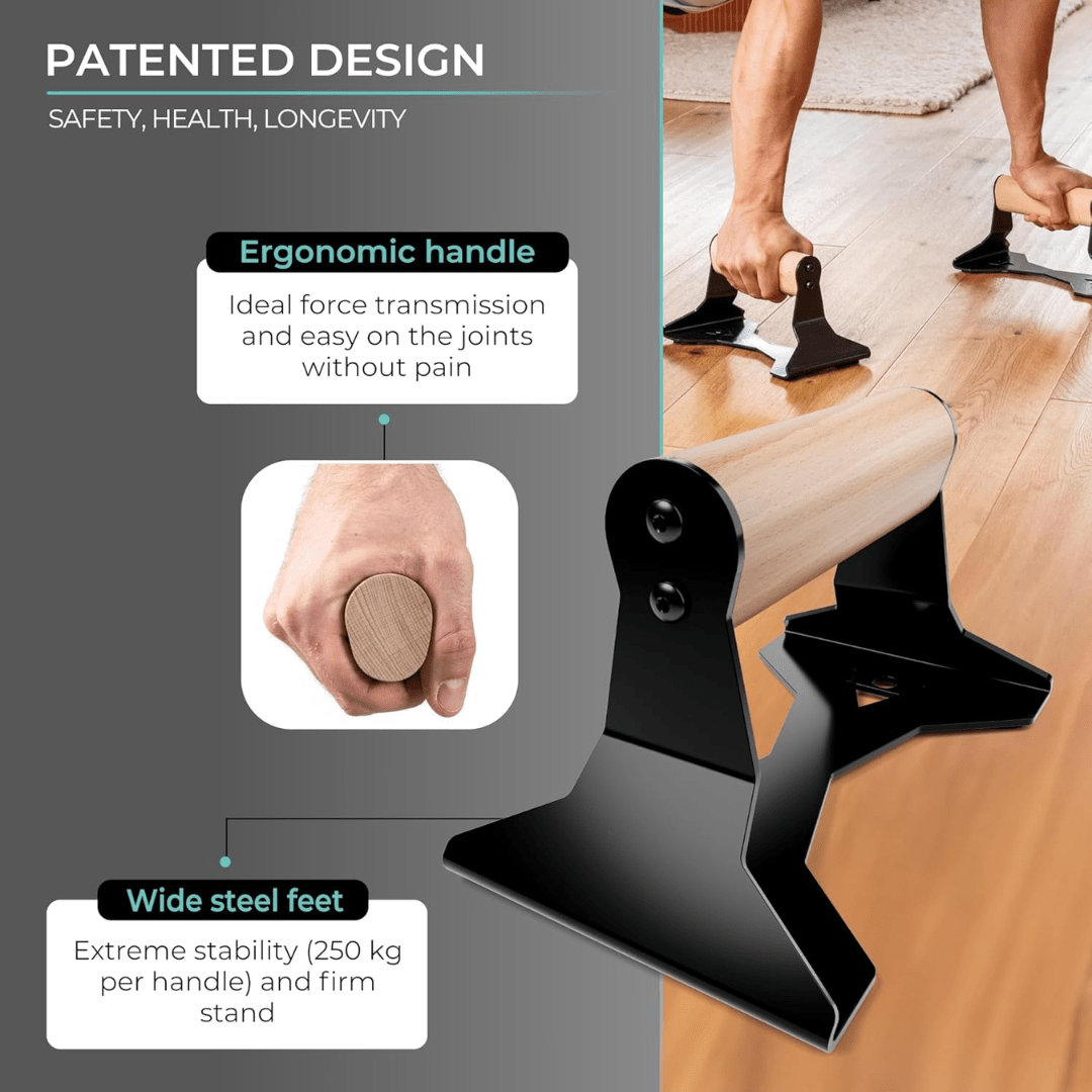 Skorter | Ergonomic wooden parallettes for safe push-up training