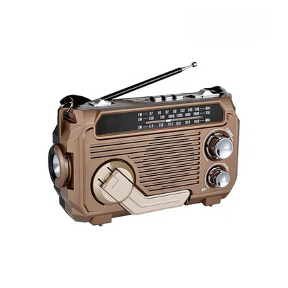 Skorter | SafeWave Emergency Radio with Built-in Power Bank – Hand Crank, Solar & USB Charging, AM/FM, LED Torch & SOS Alert