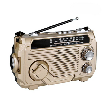 Skorter | SafeWave Emergency Radio with Built-in Power Bank – Hand Crank, Solar & USB Charging, AM/FM, LED Torch & SOS Alert