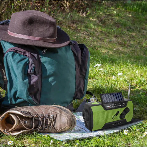 Skorter | All-In-One Emergency Radio | 4000mAh Battery, Solar & Hand Crank Charging for Outdoor Adventures and Emergency Preparedness