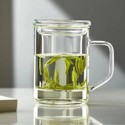 Skorter glass tea cup with infuser 400ml