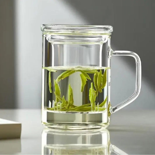 Skorter glass tea cup with infuser 400ml