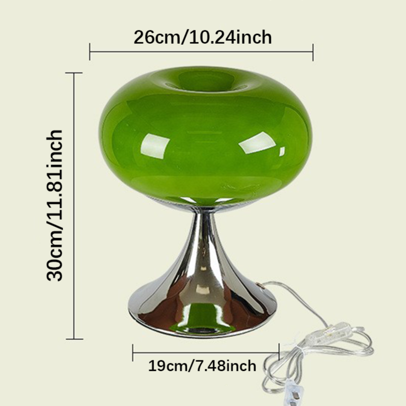Skorter | RetroGlow Table Lamp – Bauhaus Style Glass & Iron Lamp with Warm Light | E27 | 90–260V
