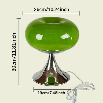 Skorter | RetroGlow Table Lamp – Bauhaus Style Glass & Iron Lamp with Warm Light | E27 | 90–260V