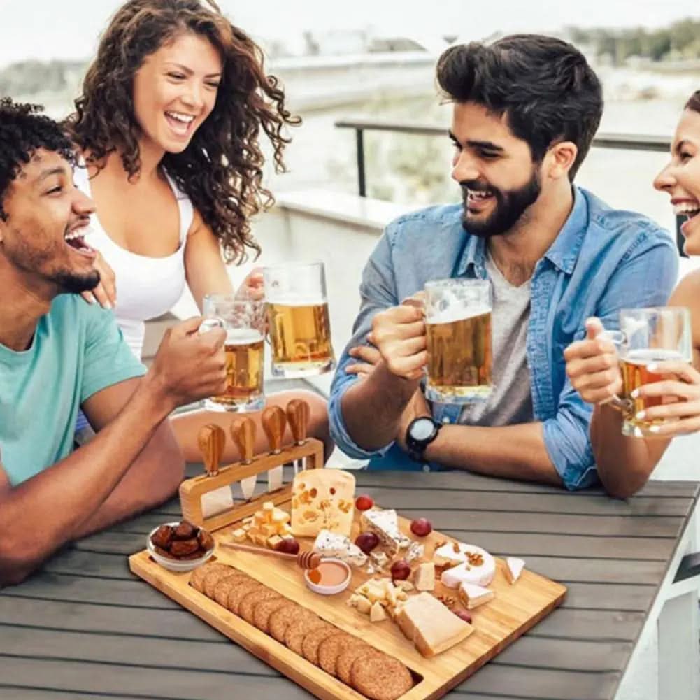 Skorter | CheeseLux – Premium Bamboo Cheese Board Set