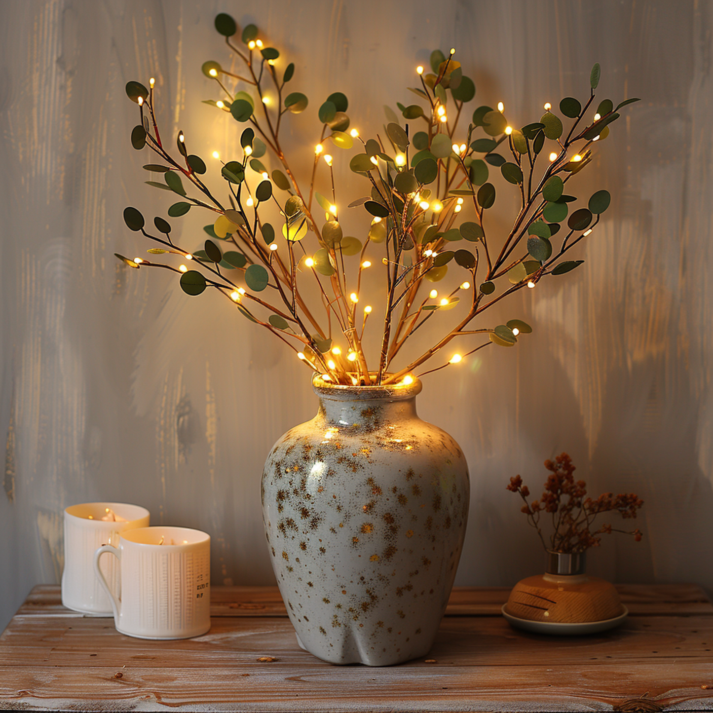 Skorter | LED Fairy Light Olive Branch Decor - Battery Operated String Lights for Home, Wedding, and Party Decorations