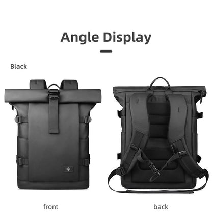 Skorter | Expandable outdoor backpack with laptop compartment, rolltop & theft protection