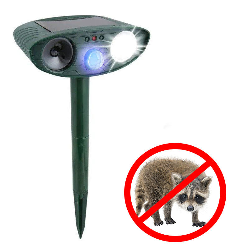 Skorter | Raccoon Outdoor Ultrasonic Repeller - Solar-powered Ultrasonic Animal and Pest Control - Get rid of raccoons within 48 hours