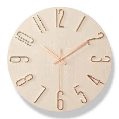Skorter | Frameless Wall Clock Made of Wood – Nordic Minimalist Silent Clock for Modern Home Decor