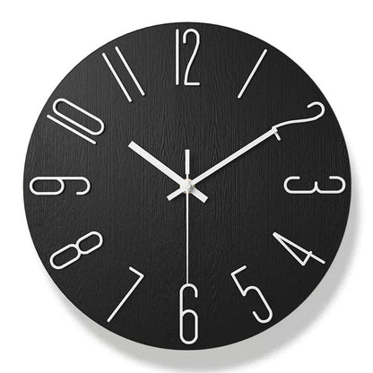Skorter | Frameless Wall Clock Made of Wood – Nordic Minimalist Silent Clock for Modern Home Decor