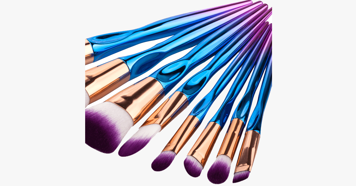 Skorter | 8-piece rainbow mermaid brush set – Get ready for any occasion with a flawless look