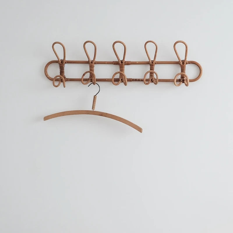 Skorter | Children's Perennial Rattan Wall Hook Organizer - 3 & 5 Hooks