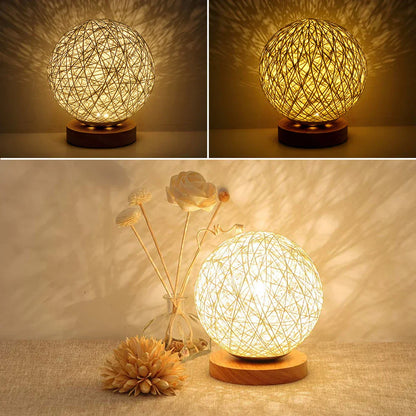 Skorter | RattanGlow - Dimmable Rattan Table Lamp with Natural Design