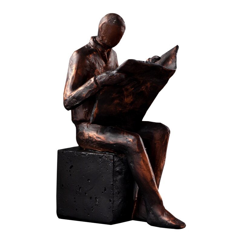 Skorter | Reader Sculpture Book Stand Book Support Abstract Character Resin Statue Desk Decoration Figurines Statuette Nordic Home Décor