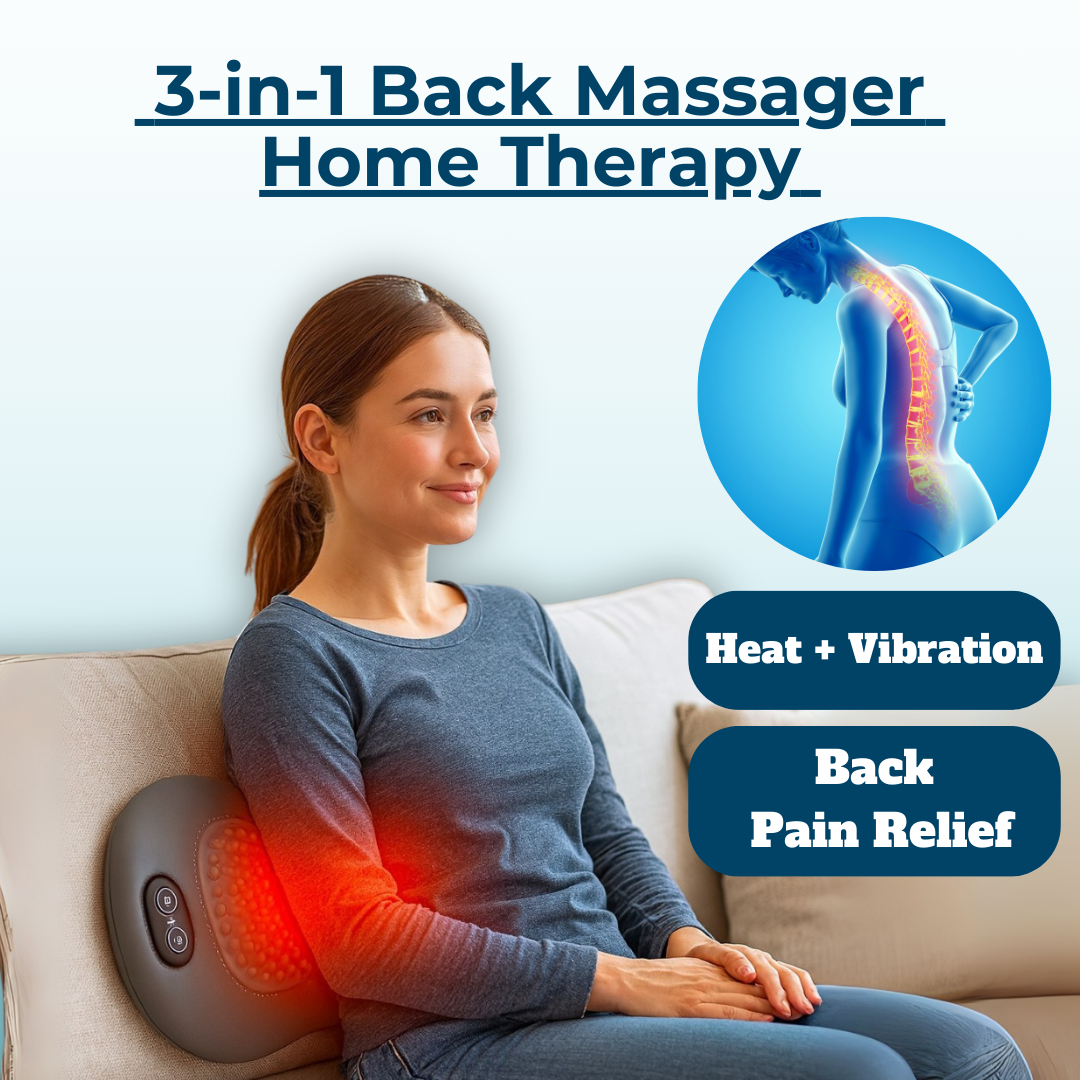 Skorter | Back Pain Massager with Heat & Vibration, Spinal Support for Sciatica Relief, Lower Back Pain & Posture Correction – 3-in-1 Home Therapy