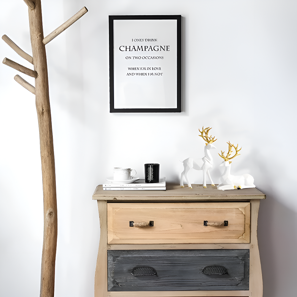 Skorter | Geometric Reindeer Figurine Set – Modern 2-piece Resin Decoration