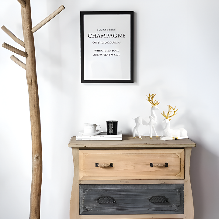 Skorter | Geometric Reindeer Figurine Set – Modern 2-piece Resin Decoration