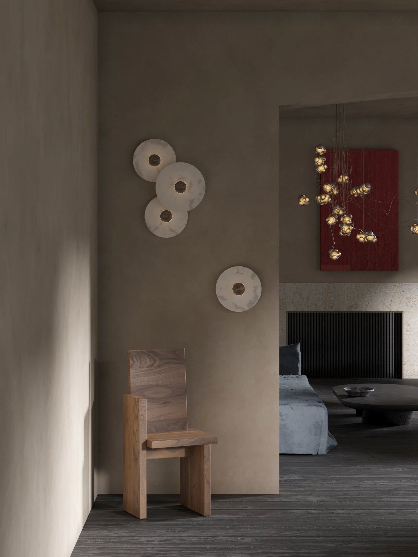 Skorter | LuxeMarble – Round Marble Wall Lamp for Chic Illumination