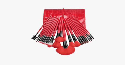 Skorter | 24-piece royal red makeup brush set