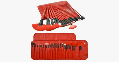 Skorter | 24-piece royal red makeup brush set