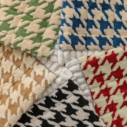 Skorter | Colourful Plush Houndstooth Sofa Cover and Cushion Cover