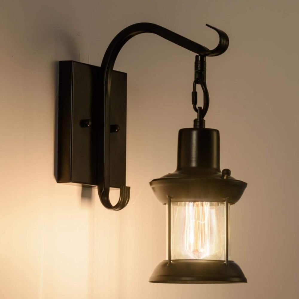 Skorter | Ruston Vintage Wall Light – Industrial Farmhouse Glass Wall Lamp
