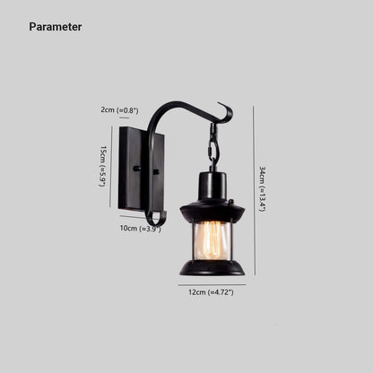 Skorter | Ruston Vintage Wall Light – Industrial Farmhouse Glass Wall Lamp