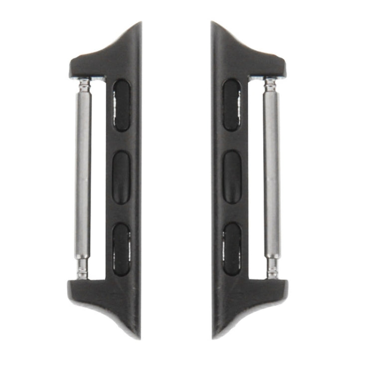 Skorter | 2 PCS for Apple Watch 38mm metal strap connectors metal clasp (Black)