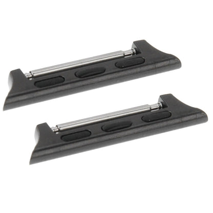 Skorter | 2 PCS for Apple Watch 38mm metal strap connectors metal clasp (Black)