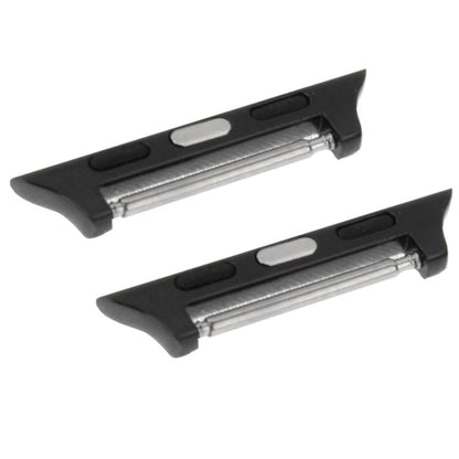 Skorter | 2 PCS for Apple Watch 38mm metal strap connectors metal clasp (Black)