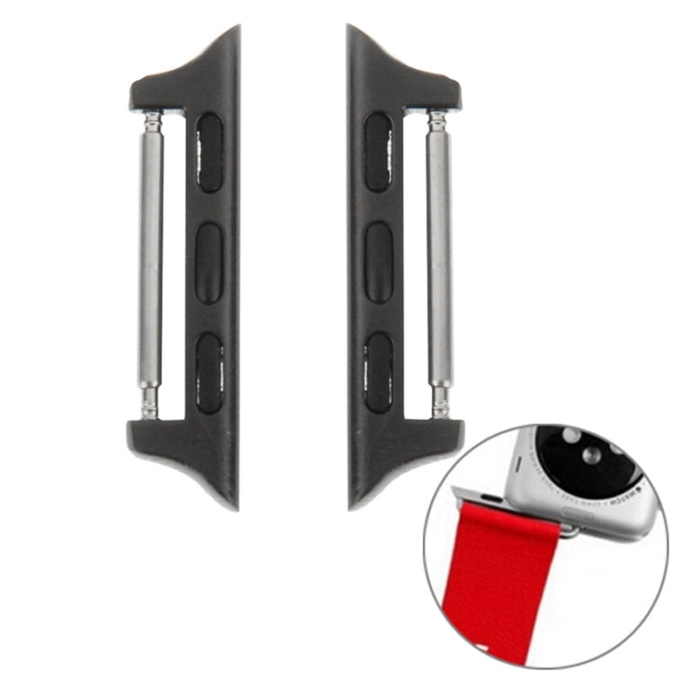 Skorter | 2 PCS for Apple Watch 42mm Metal Band Connector Metal Buckle (Black)