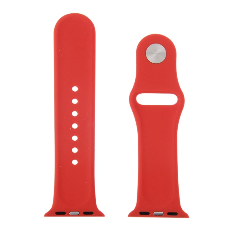 Skorter | For Apple Watch Sport 38mm High-Performance Rubber Sport Watch Band with Plug and Fold Closure (Red)