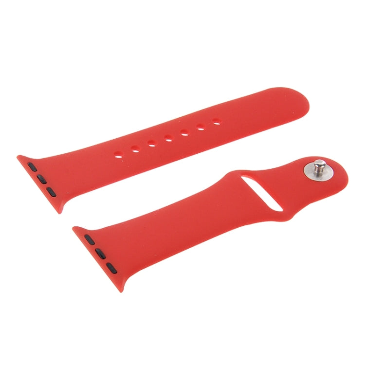 Skorter | For Apple Watch Sport 38mm High-Performance Rubber Sport Watch Band with Plug and Fold Closure (Red)