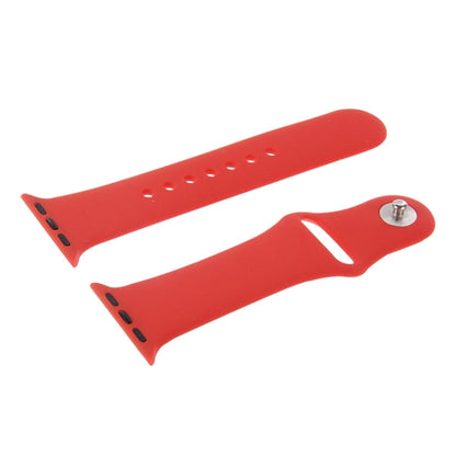Skorter | For Apple Watch Sport 38mm High-Performance Rubber Sport Watch Band with Plug and Fold Closure (Red)