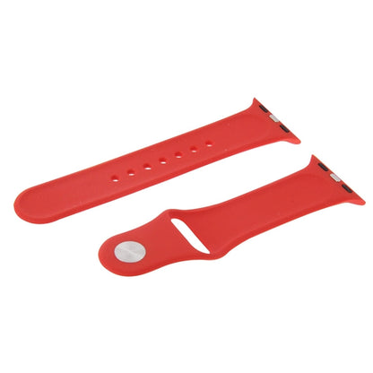 Skorter | For Apple Watch Sport 38mm High-Performance Rubber Sport Watch Band with Plug and Fold Closure (Red)