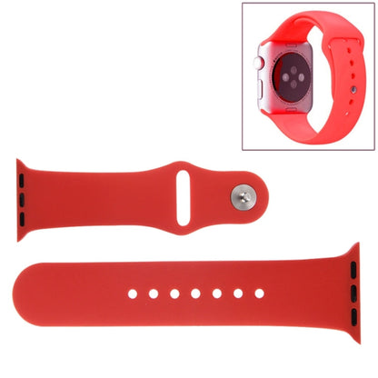 Skorter | For Apple Watch Sport 38mm High-Performance Rubber Sport Watch Band with Plug and Fold Closure (Red)
