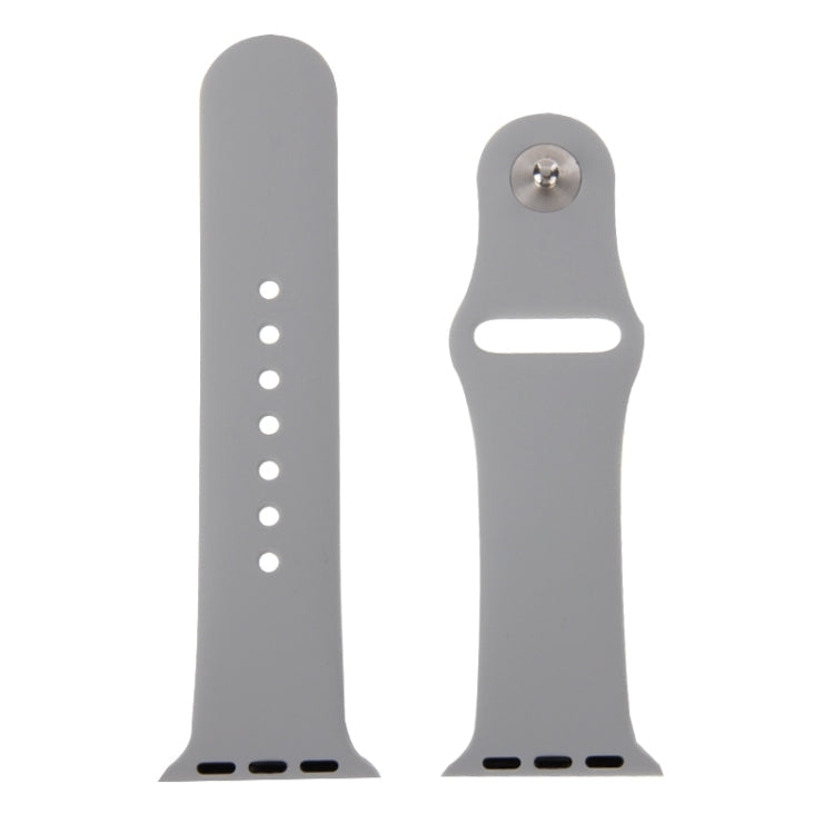 Skorter | For Apple Watch Sport 38mm High-Performance Rubber Sport Band with Pin-and-Tuck Closure (Silver)