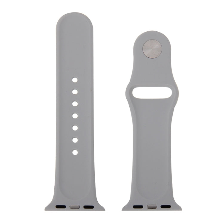 Skorter | For Apple Watch Sport 38mm High-Performance Rubber Sport Band with Pin-and-Tuck Closure (Silver)