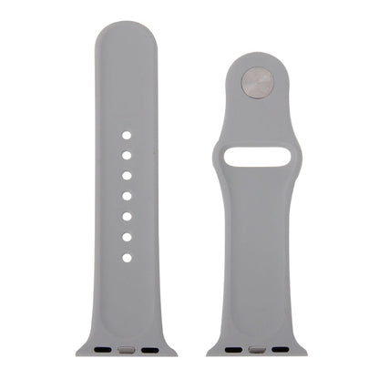 Skorter | For Apple Watch Sport 38mm High-Performance Rubber Sport Band with Pin-and-Tuck Closure (Silver)