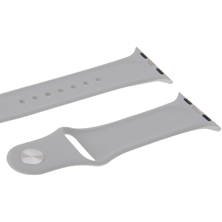 Skorter | For Apple Watch Sport 38mm High-Performance Rubber Sport Band with Pin-and-Tuck Closure (Silver)