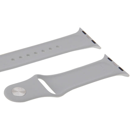 Skorter | For Apple Watch Sport 38mm High-Performance Rubber Sport Band with Pin-and-Tuck Closure (Silver)