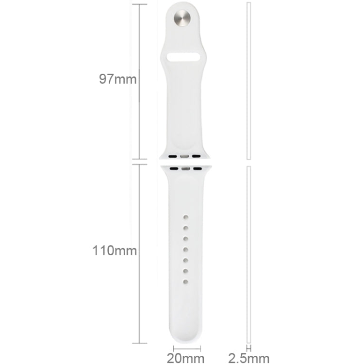 Skorter | For Apple Watch Sport 38mm High-Performance Rubber Sport Band with Pin-and-Tuck Closure (Silver)