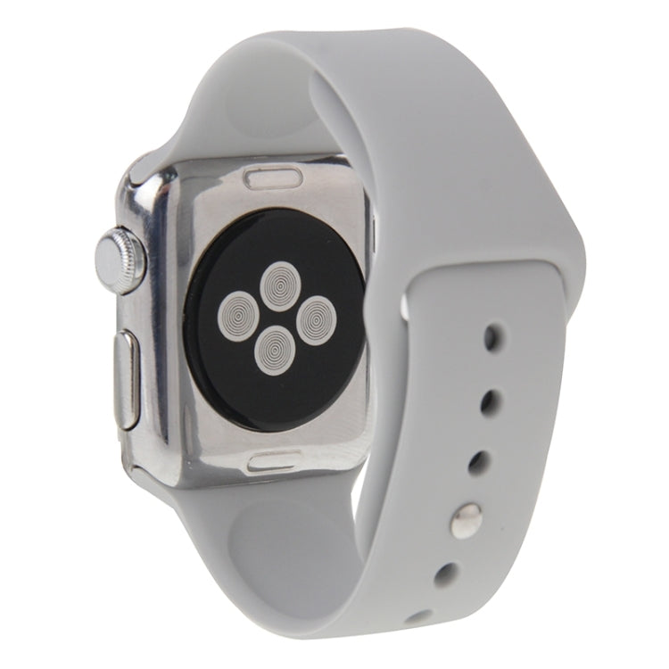 Skorter | For Apple Watch Sport 38mm High-Performance Rubber Sport Band with Pin-and-Tuck Closure (Silver)